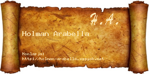 Holman Arabella névjegykártya
